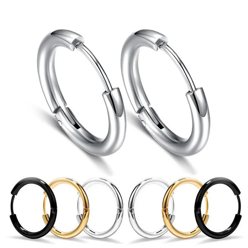 8/10/12/14/16/18/20mm Edelstahl Huggie Creolen für Damen Herren