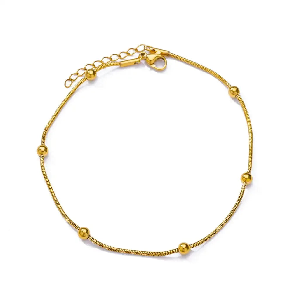 Tobilleras Boho Drops para mujer, tobillera de acero inoxidable chapada en oro, regalo de joyería estética de lujo para boda