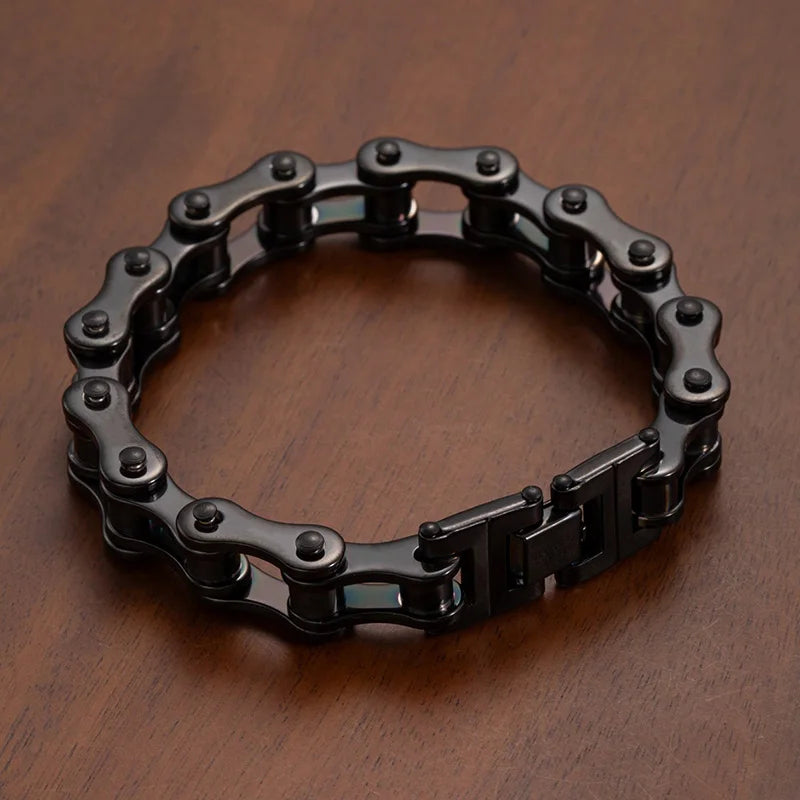 1 Stück Herren-Edelstahlarmband Kreatives Imitations-Fahrradkettenarmband Trendiger Punk-Stil Alltagsaccessoires