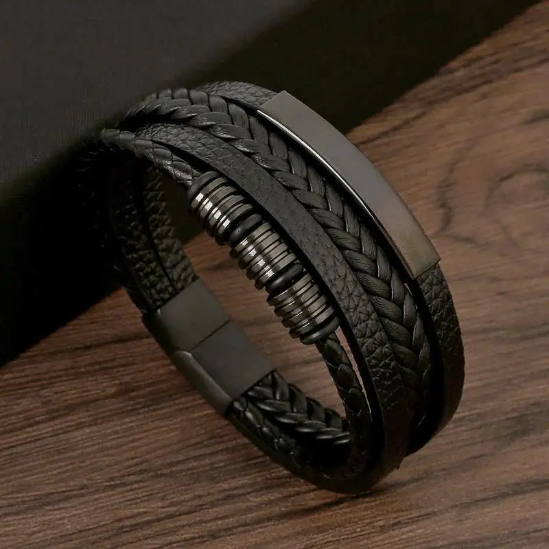 Klassisches Herren Lederarmband Neuer Stil Handgewebt Mehrschichtige Kombination Accessoire Mode Herrenschmuck Großhandel Dropshipping