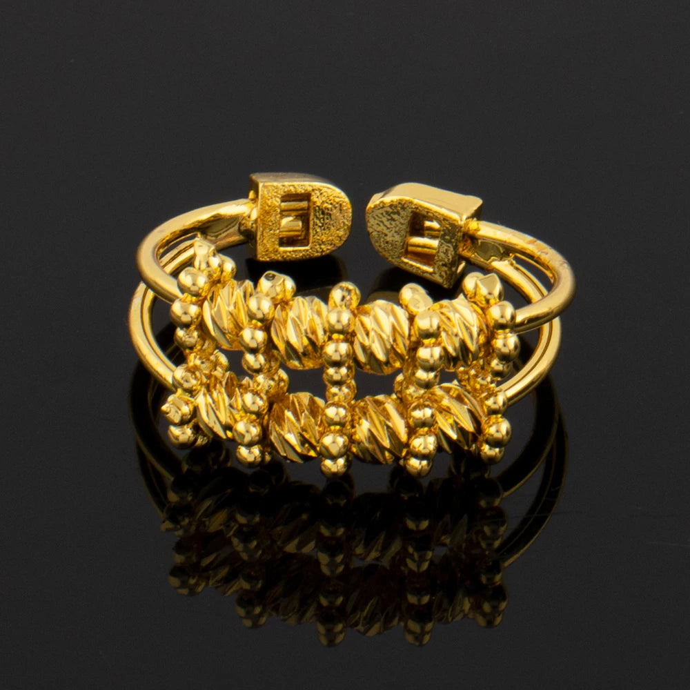 Dubai Damen Goldfarbene Armreifen 18k Goldfarbener Twist Armreif Ring Hochzeit Geburtstag Geschenk Goldfarbener Feinschmuck Geschenke Verblassen Nicht