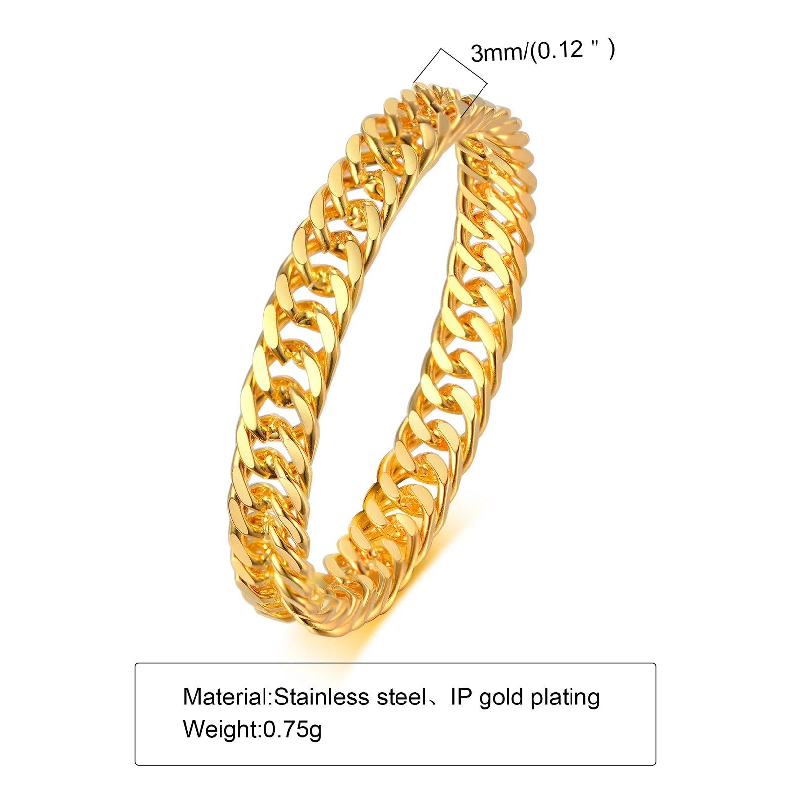 Amuleto de anillo Mobius de 3 mm de acero inoxidable, anillo de boda Mobius trenzado para mujer, regalos de amor infinito