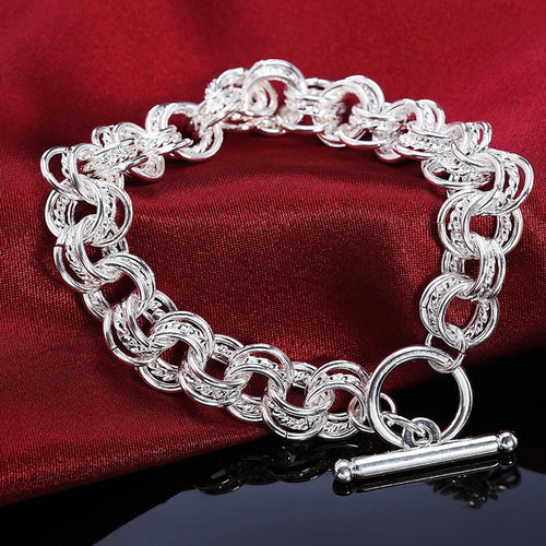 Mode 925 Sterlingsilber Ring Runde Armbänder Für Frauen Männer Hochzeit Luxus Qualität Schmuck