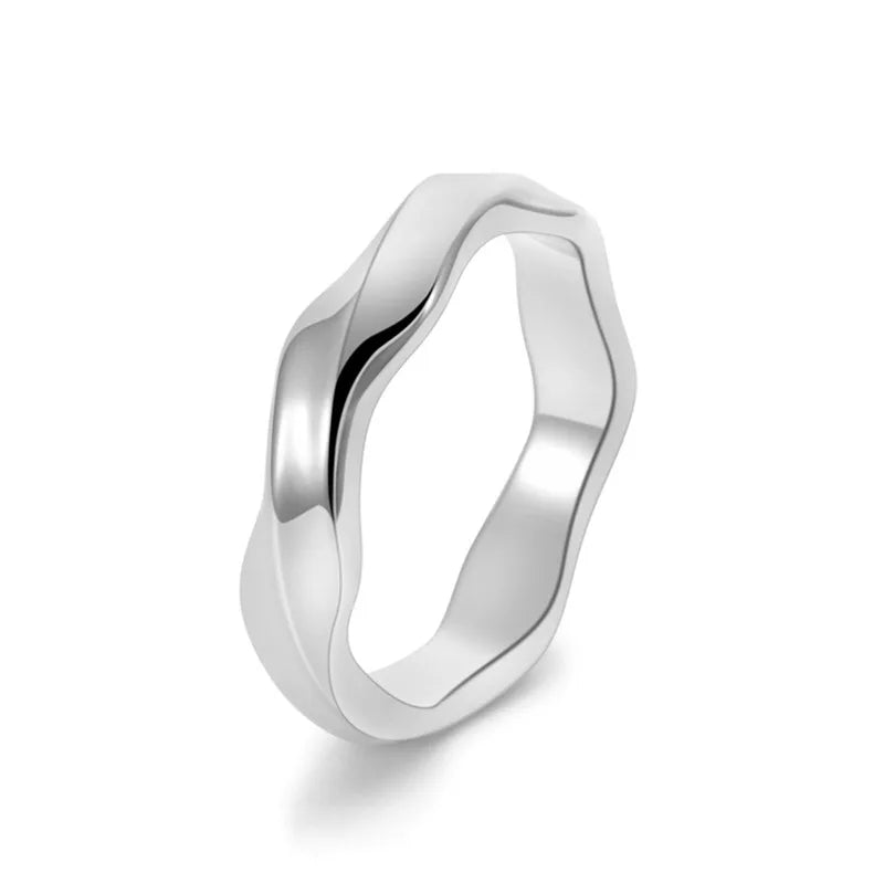 Edelstahl Verdrehter Möbius-Ring Ehering für Damen und Herren Größe 6-12