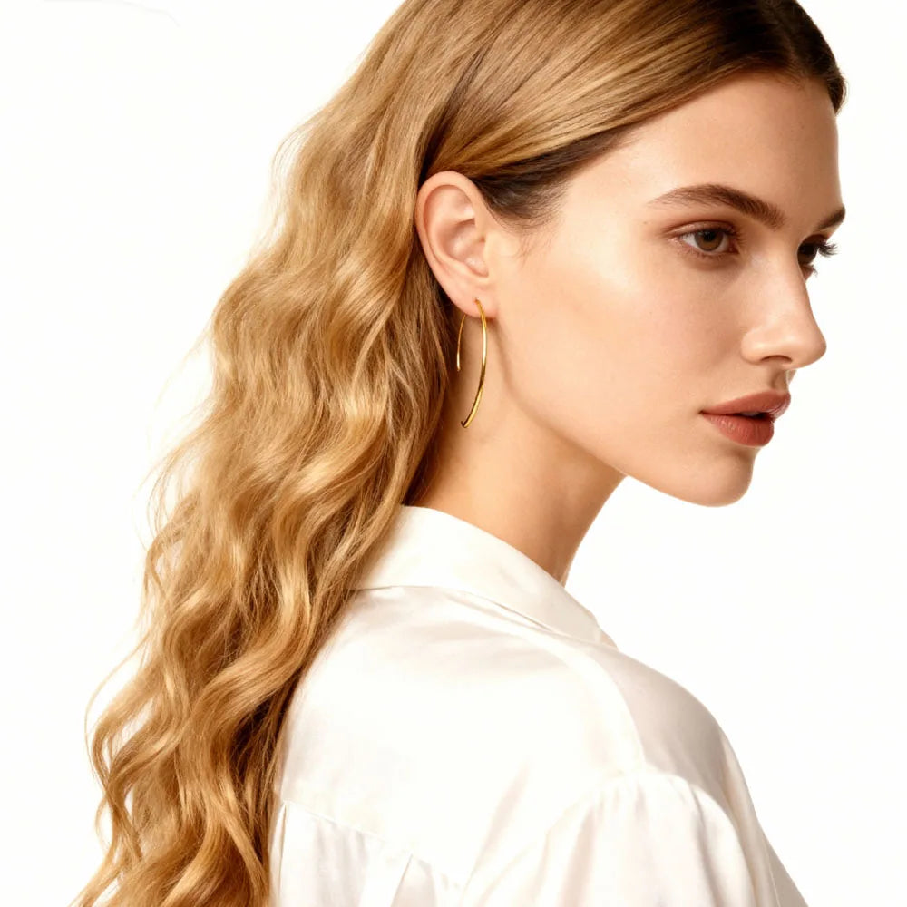 Stilvolle geometrische Creolen für Damen und Mädchen, aus Edelstahl, minimalistisch, elegant