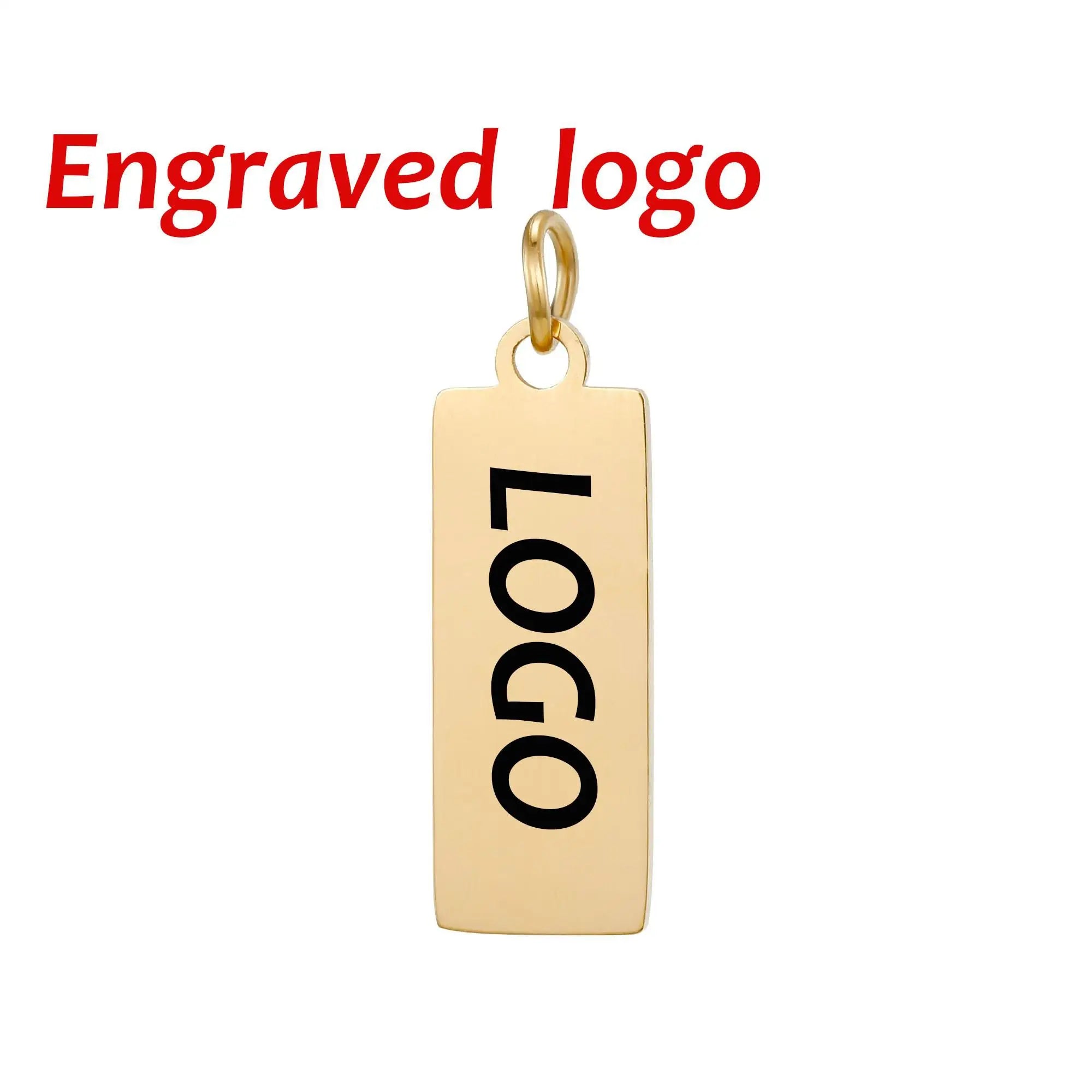 SUNIBI Individuelle Logo-Anhänger Edelstahl-Charms für Halsketten Armbänder 6 Größen zur Auswahl Schmuck