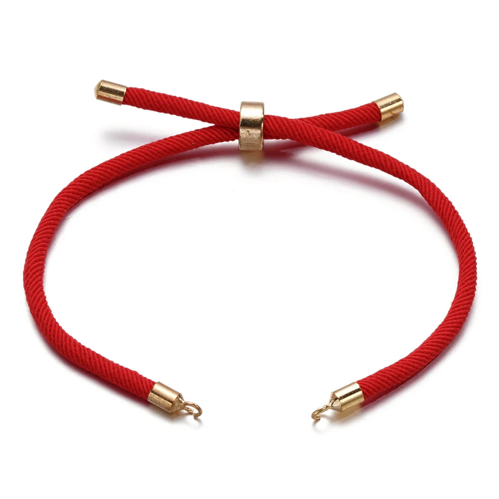 1 Stück Verstellbare Nylon Geflochtene Kordeln Schieber Freundschaftsarmbänder mit Messingkordelende für Schmuckherstellung DIY Zubehör