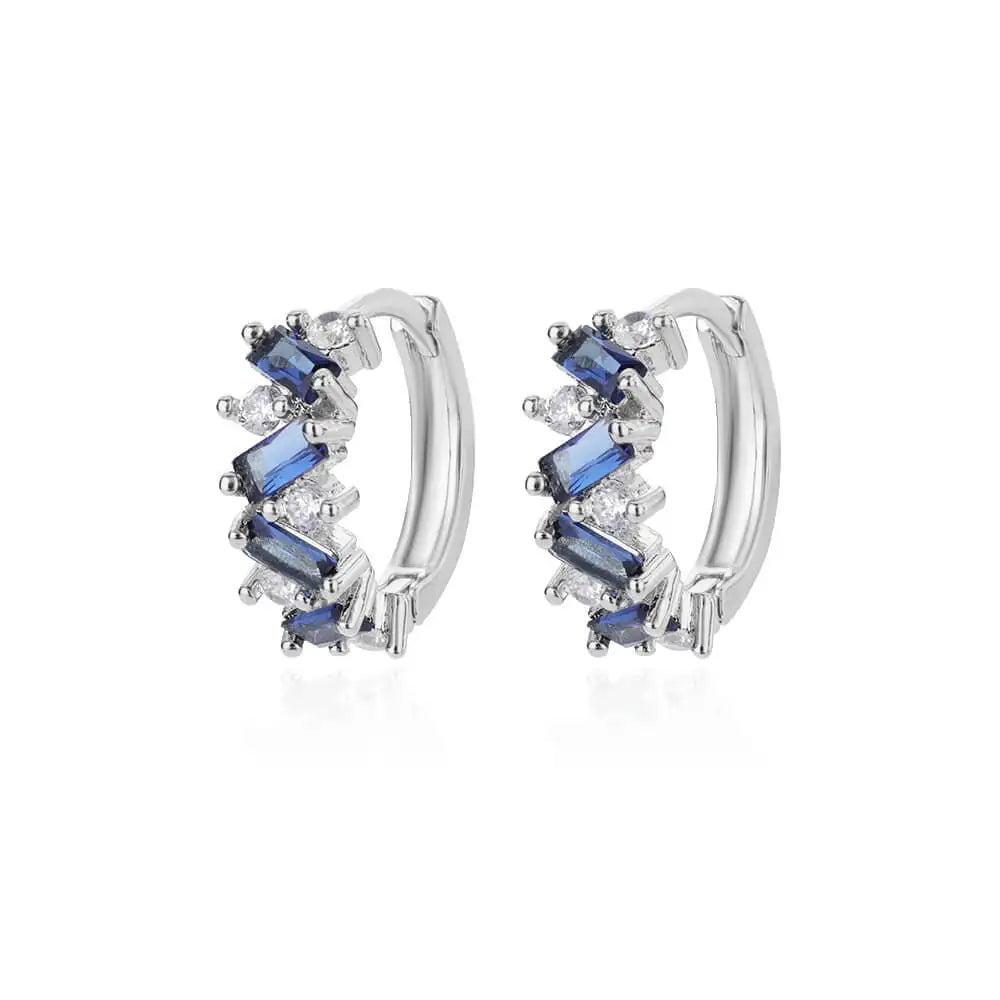 Luxus Blaue Zirkon Ohrringe für Damen Edelstahl Ohrringe 2024 Trendiges Neues Design Goth Schmuck Ohrringe Damen