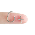 Colgante Gota de Agua Anillo Concha Piercings ASTM F136 G23 Titanio Pendientes de Luna Flores Segmento Abatible Clicker Lágrima Hélice