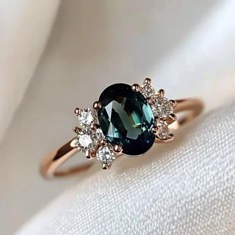 Geometrische Mode Gold Farbe Intarsien Bunte Zirkon Ringe für Frauen Party Accessoires Geschenke Kundenspezifischer Schmuck