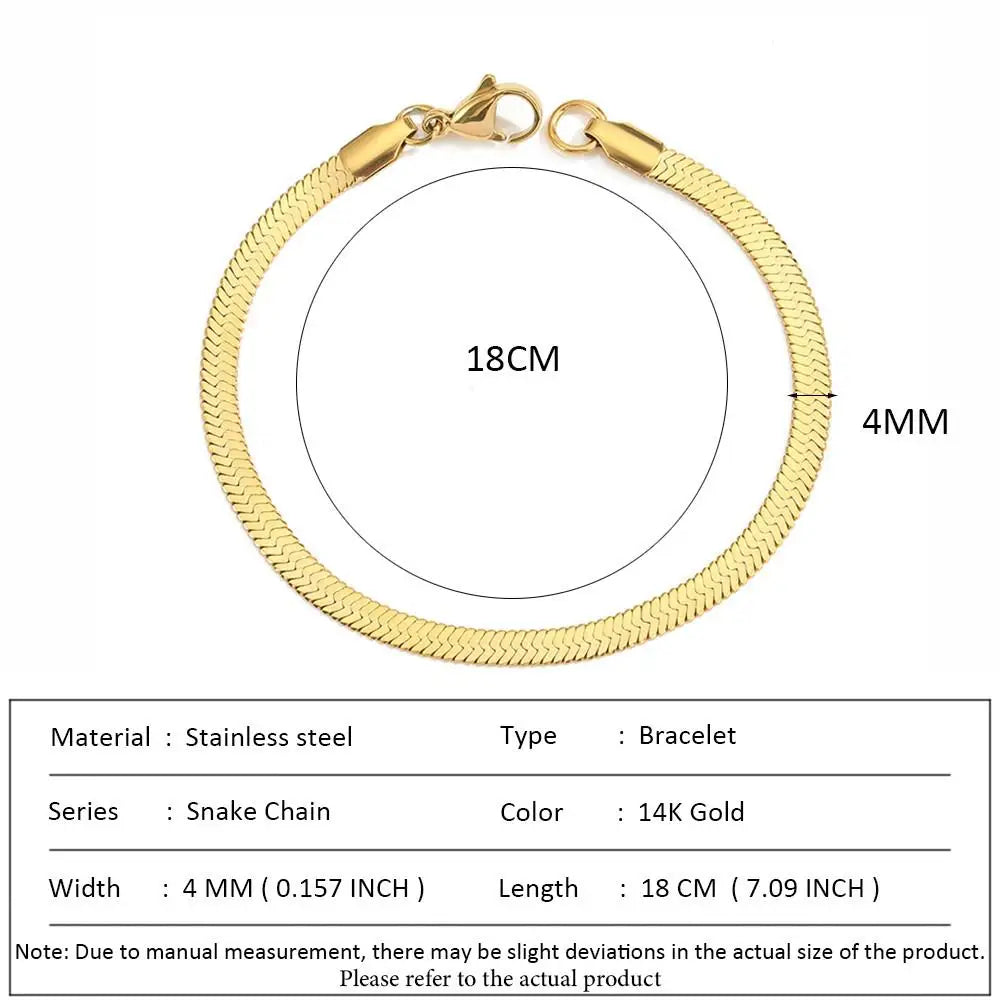 SUNIBI Klassische Schlangenkettenarmbänder für Damen, Trendige Mode, Edelstahl-Kubakettenarmband, Trendige Damengeschenke, Schmuck