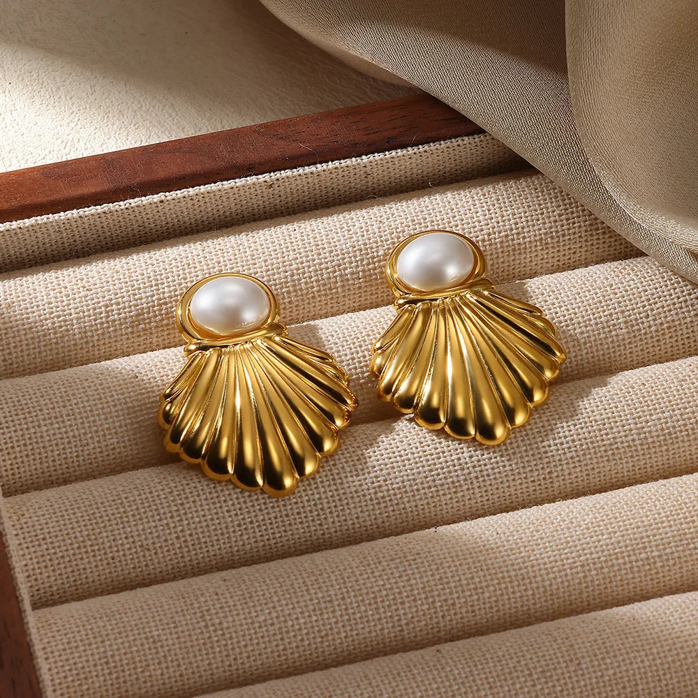 Pendientes de acero inoxidable con flor geométrica para mujer, aretes dulces con forma de girasol, chapados en oro, joyería para perforación de orejas, accesorios de boda, regalos