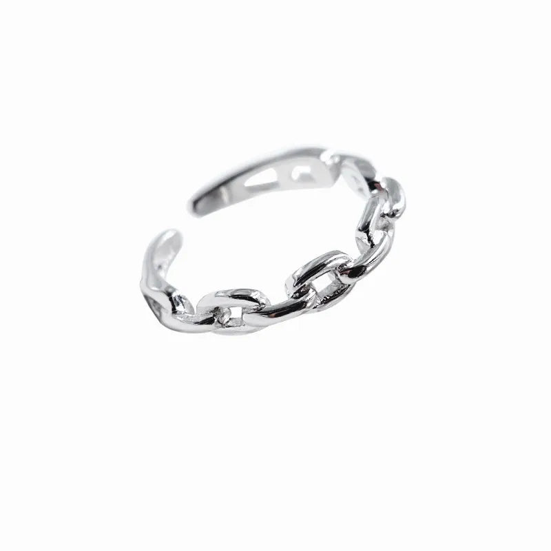 925 Sterlingsilber Cuba-Kette Offene Ringe Für Frauen Verlobung Hochzeit Luxus Feiner Schmuck Großhandel
