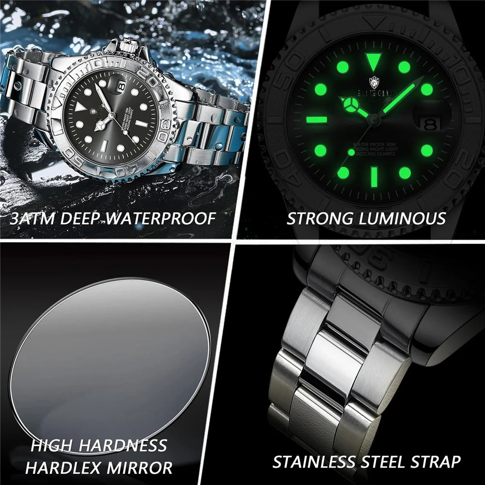 Nuevo Reloj Automático para Hombre, Bisel Deportivo, Digital Gris, Relojes de Lujo para Hombre, Relojes de Pulsera de Cuarzo de Moda, Regalos para Hombre, Todo por 1 Real
