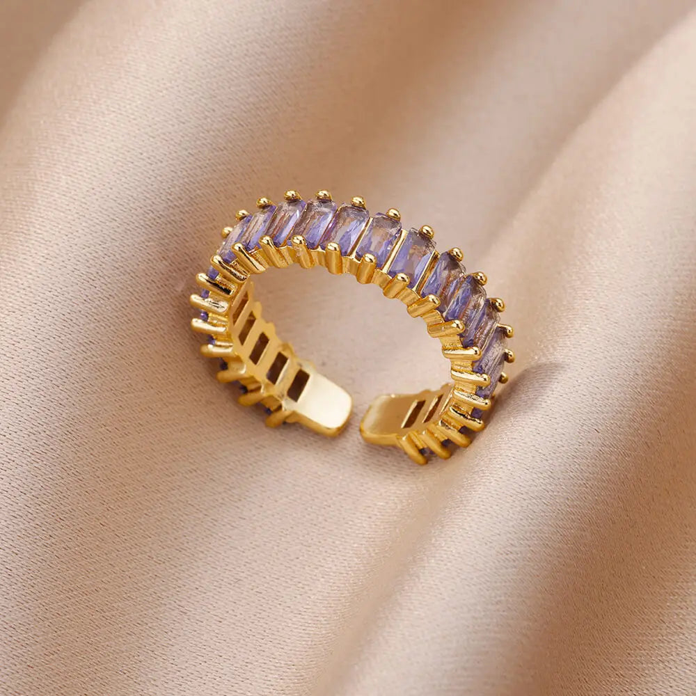 Winzige grüne Zirkon-Rundringe für Frauen, geometrischer Edelstahlring, luxuriöser Hochzeits-Weihnachtsschmuck, Geschenk, kostenloser Versand