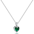 Collares con colgantes de cadena de plata de ley 925 con corazón rojo, verde y azul con circonita, accesorios de joyería de lujo para mujer, plata 925