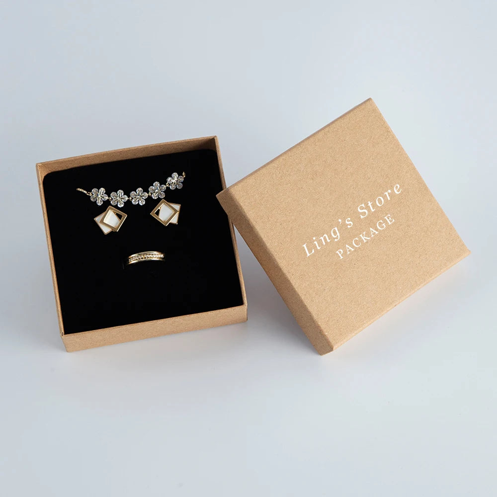 24 personalisierte Schmuckschachteln aus Papier mit Logo, Gastgeschenke für Hochzeiten, Ring-, Ohrring-, Halsketten-, Anhänger-, Armband-, Stecker-, Beutel- und Aufbewahrungsverpackungen