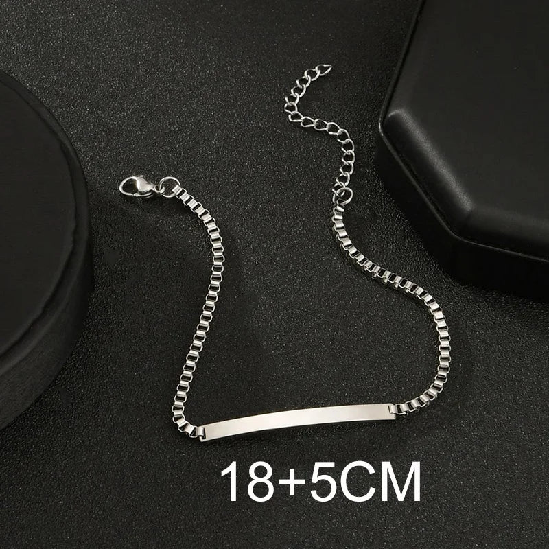 Bluelory personalisiertes Armband für Herren und Damen, Edelstahl, verschiedene Stile, leeres Namensschild, Herzarmband, Party-Schmuckgeschenk
