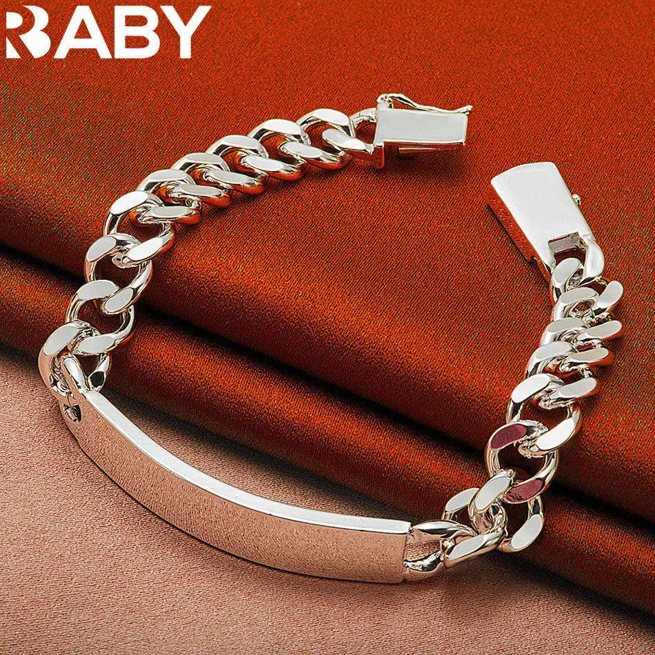 URBABY 925 Sterlingsilber Quadratische Kettenarmbänder für Frauen Hochzeit Party Jahrestag Geschenk Mode Edelschmuck