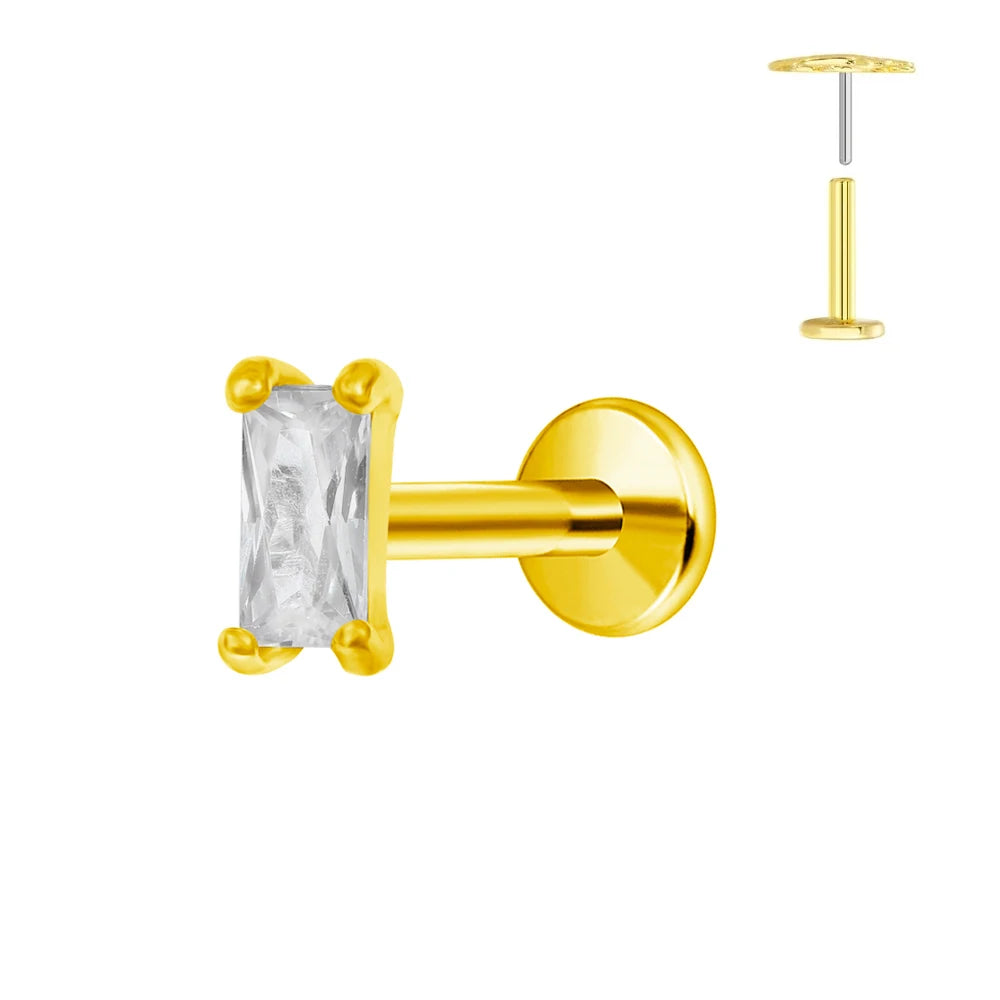 ASTM F136 G23 Titan Blumen Piercing Push-In Zweig Ohrring Stecker Anhänger Gewindefreies Labret Piercing Knorpel Körperschmuck