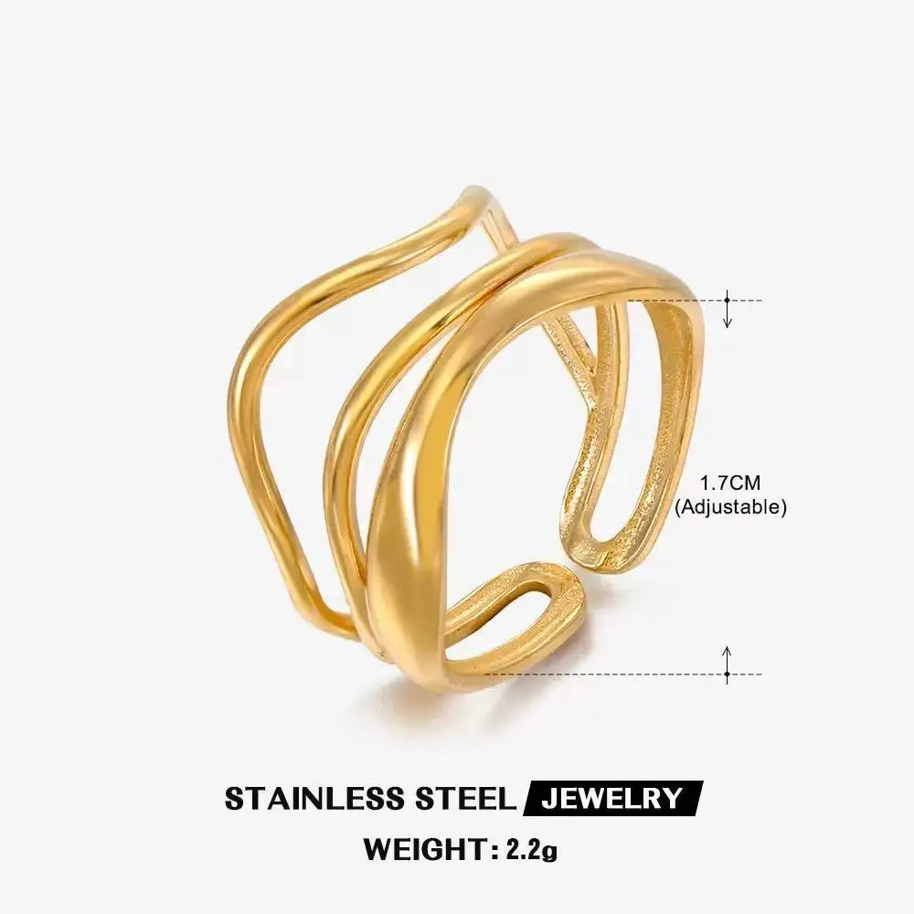 Wasserdichter, hohler Edelstahl-Fingerring der Spitzenklasse, trendig für Frauen, personalisierter Schmuck Großhandel