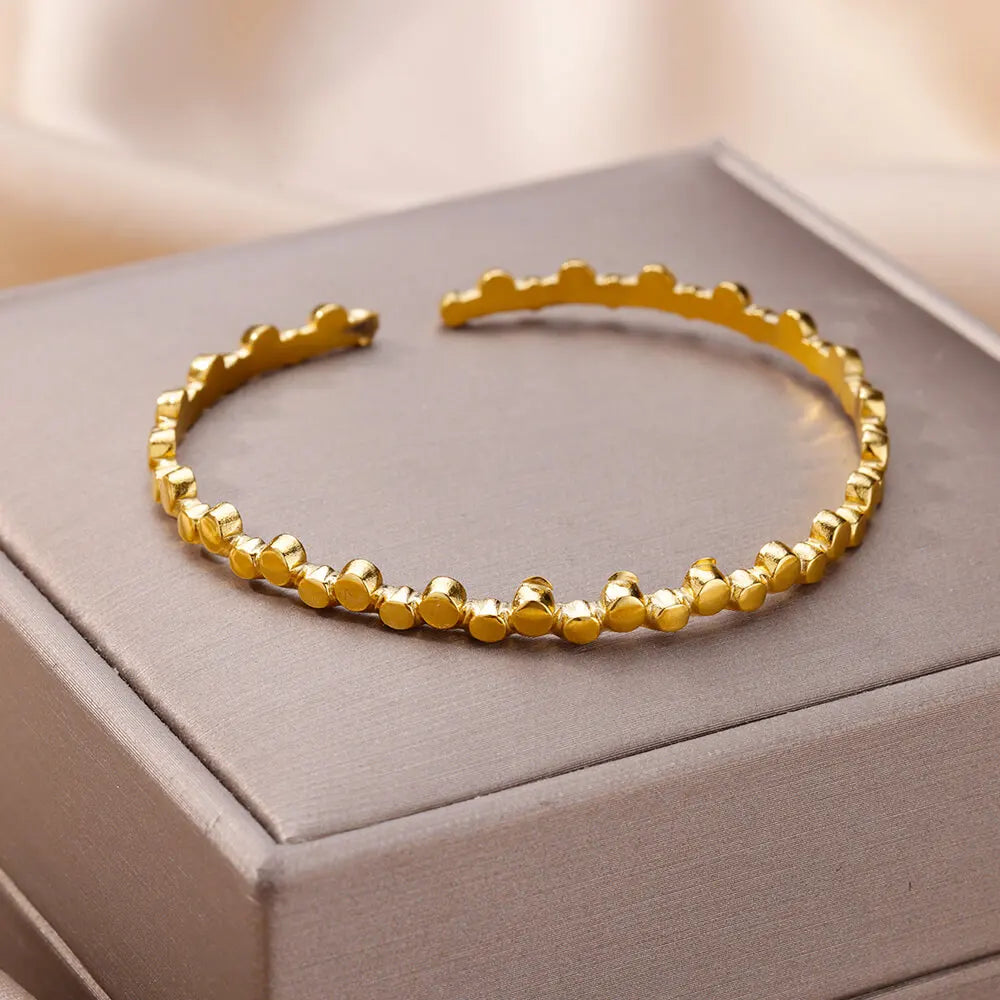Schlangen Armreif Armband für Damen Edelstahl Vergoldet Öffnungsarmreif Tier Ästhetischer Schmuck pulseras mujer