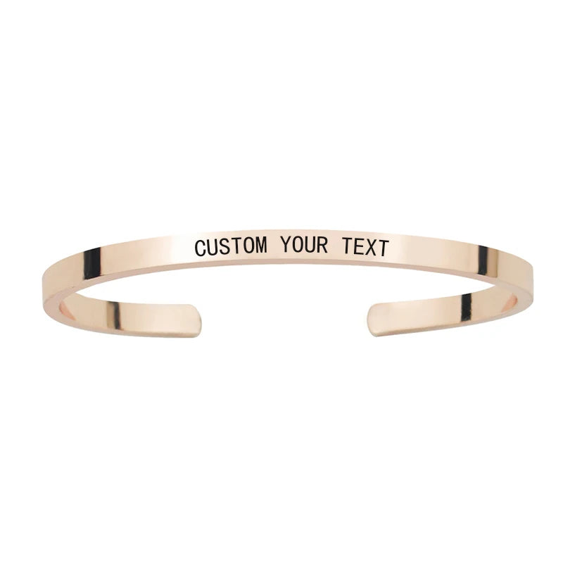 1 St. personalisiertes graviertes Armband aus Edelstahl mit Namen, individuellem Text, Buchstaben, Manschettenarmband für Damen und Herren