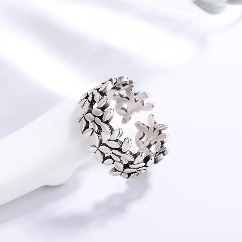 925 Sterling Silber Ring Kleine Blattpflanze Ringe Für Frauen Verlobung Hochzeit Luxus Schmuck Günstige Dinge Mit