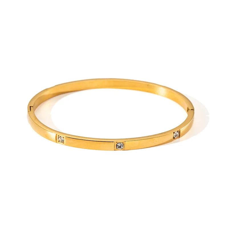 Modisches minimalistisches Nagelarmband mit Sternenhimmel-Diamanteinlage, farbecht, vielseitig, Edelstahlarmband