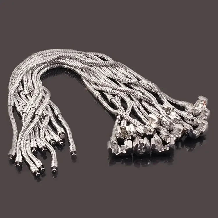 Original 925 Sterling Silber Schlangenkette Charm Armband Armreif Feiner Schmuck Basic Charm Armbänder für Frauen Männer Party DIY Schmuck