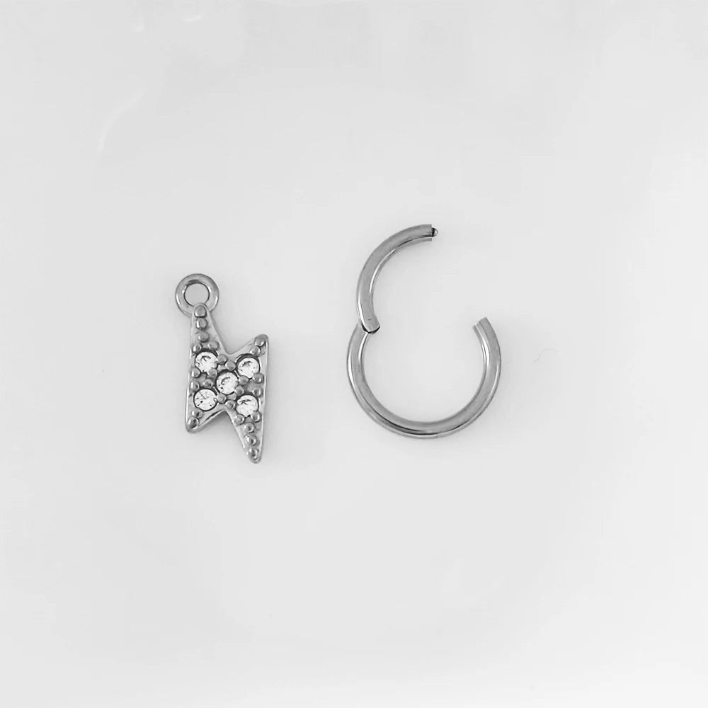Wassertropfen Anhänger Muschelring ASTM F136 G23 Titan Piercings Mondblumen Scharniersegment Clicker Tropfen Helix Ohrringe