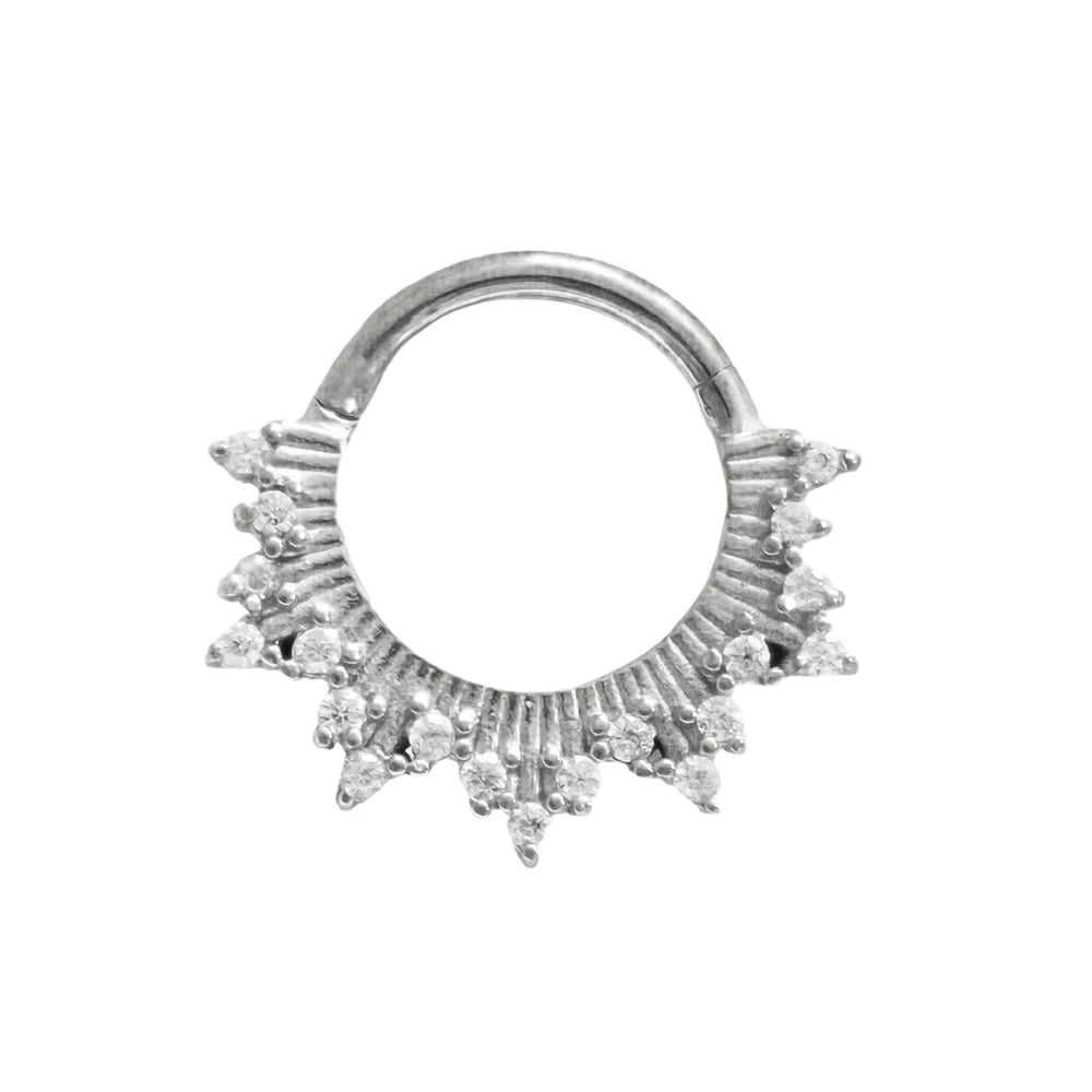 316L Chirurgischer Stahl Segment Nasenring Zirkon Septum Clicker Ohrknorpel Helix Daith Hoop Körperschmuck Piercing