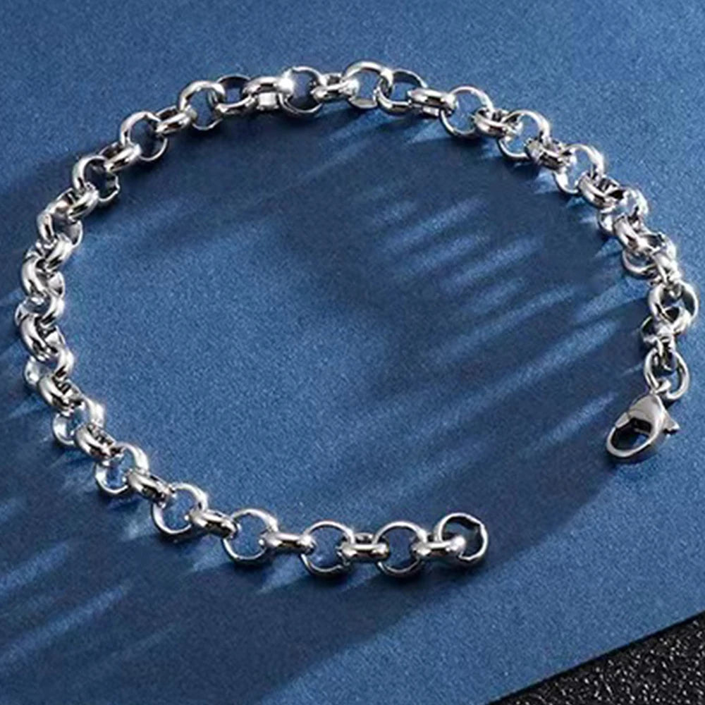 DOTIFI Edelstahl Armband Hip-Hop Punk Stil Einfache Runde Schnalle Kette Mode Personalisierte Schmuck Weibliche Party Geschenke