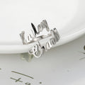 Custom Double First Name Finger Ring For Women Men Personalized Couple Family Gift Gold Color Stainless Steel Metal Jewelry