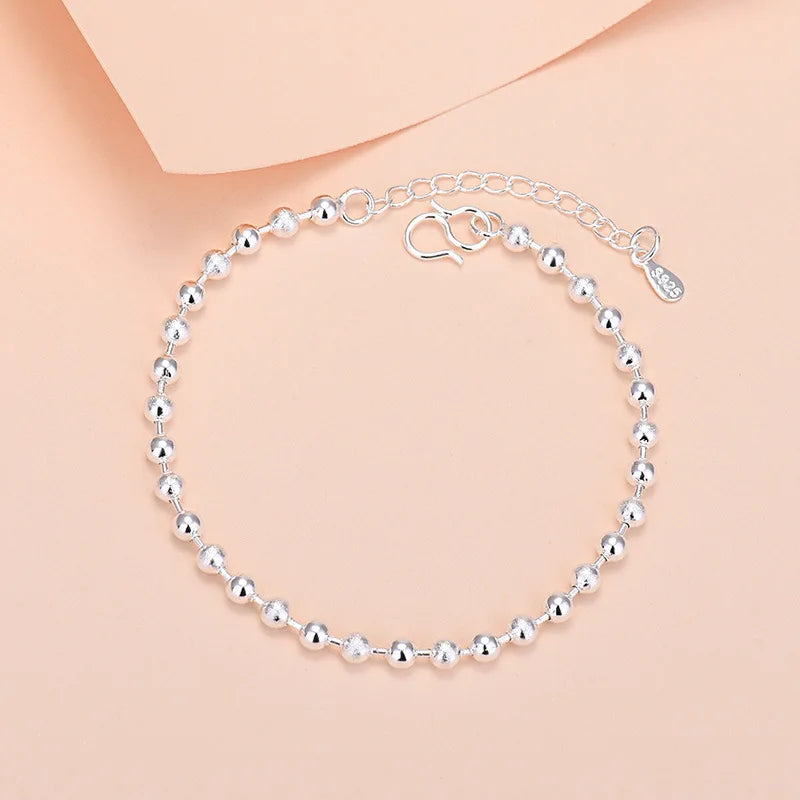 925 Sterling Silber Glücksperlen-Charm-Armbänder für Damen, Paar-Ketten, runde Armreifen, Luxus-Schmuckzubehör, Großhandel