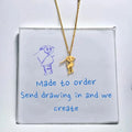 Custom Logo Picture Pendant Necklace For Women Girl Stainless Steel Birthday Gift Children's Drawing Photo Personalized Jewelry