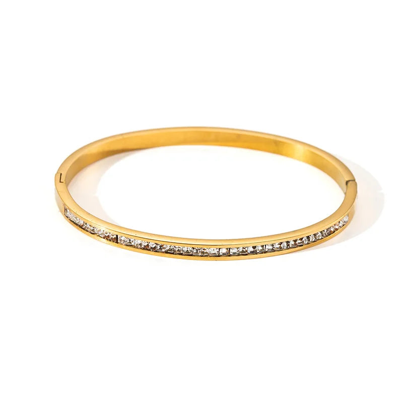 Modisches minimalistisches Nagelarmband mit Sternenhimmel-Diamanteinlage, farbecht, vielseitig, Edelstahlarmband