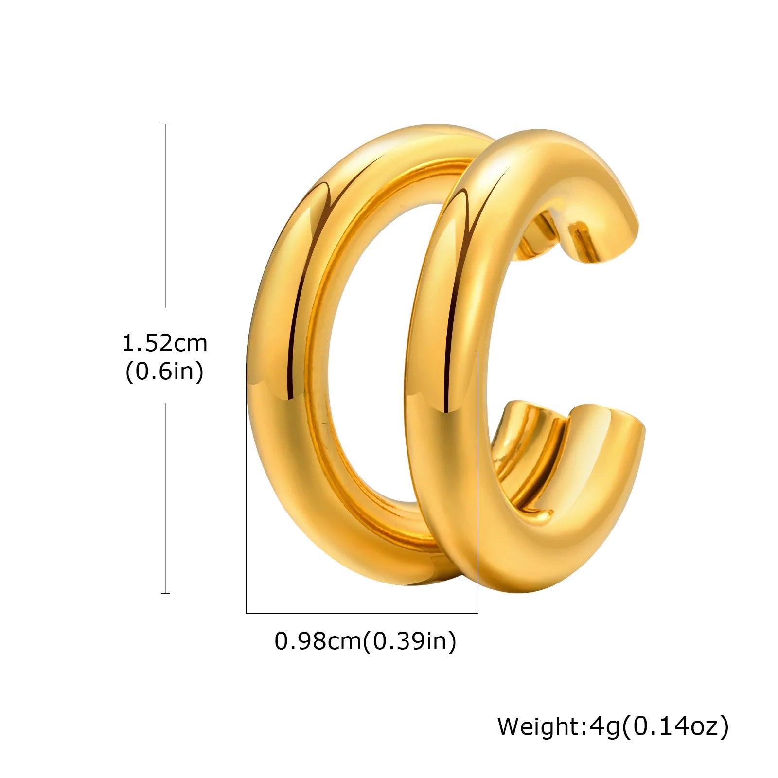 Dicke Ohrklemme, Nicht-Piercing Clip On Knorpelohrring aus Edelstahl, Fake Helix Knorpelschmuck für Frauen, ein Stück