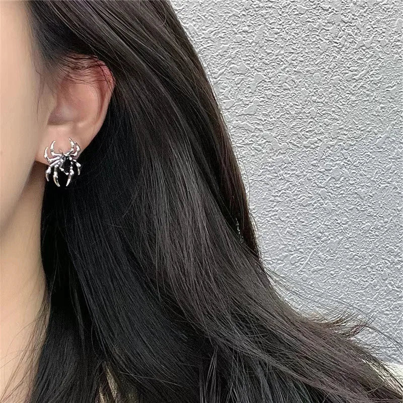 Halloween Gothic Retro Alte Spinne Zirkon Ohrringe Frauen Mode Design Schwarzer Zirkon Ohrring Party Schmuck Geschenke Großhandel
