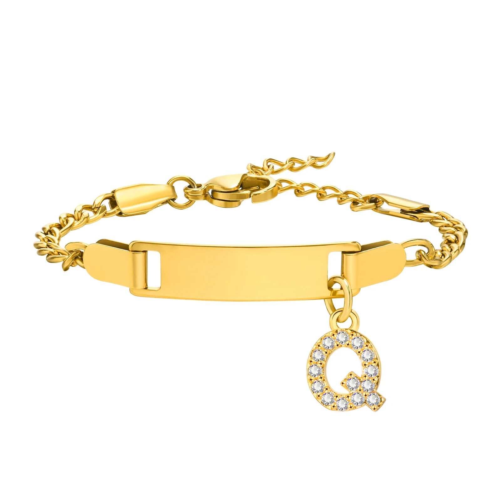 Personalisiertes Namensarmband mit Initialen für Jungen Mädchen, kostenlose Gravur Datum ID Armband Geburtstagsgeschenk