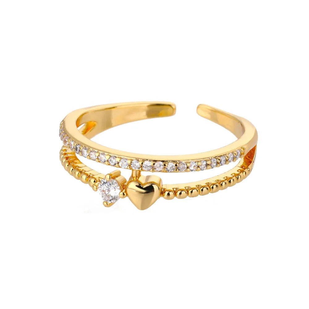 Zirkon Kleine Herzringe für Frauen Minimalismus Herzring Edelstahl Finger Zarter Ring Valentinstag Geschenke Kostenloser Versand