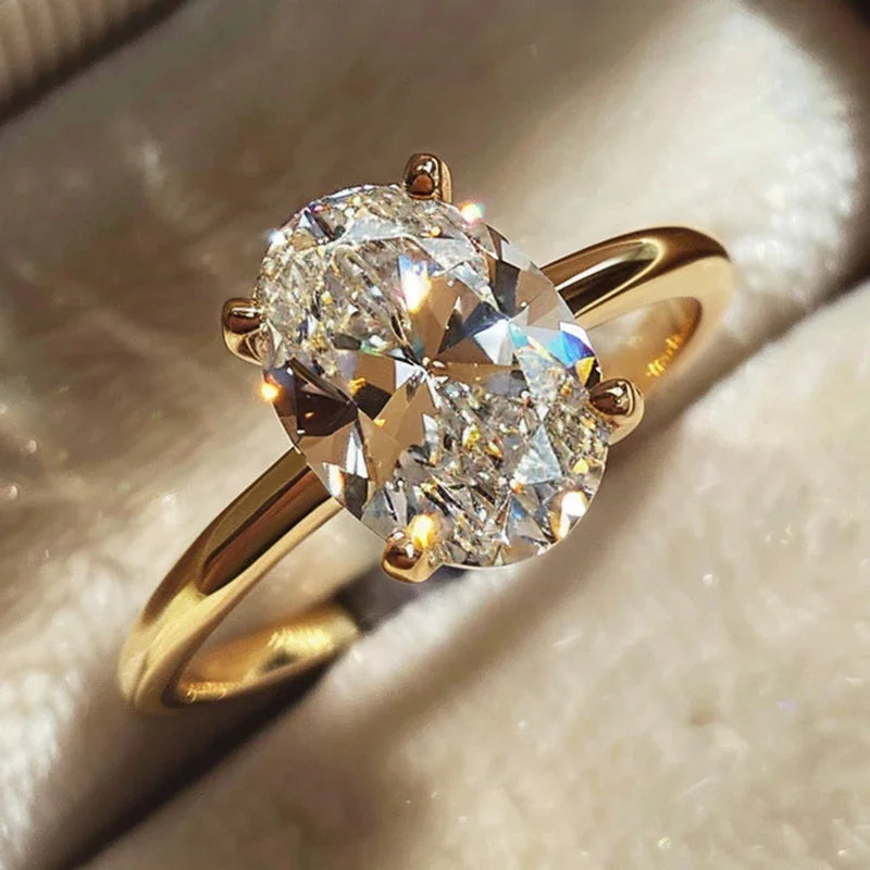 925 Sterling Silver Luxury Shiny 1-8CT Zircon Engagement Ring Wedding Band For Women Promise Eternity Ring Fine Jewelry Gift