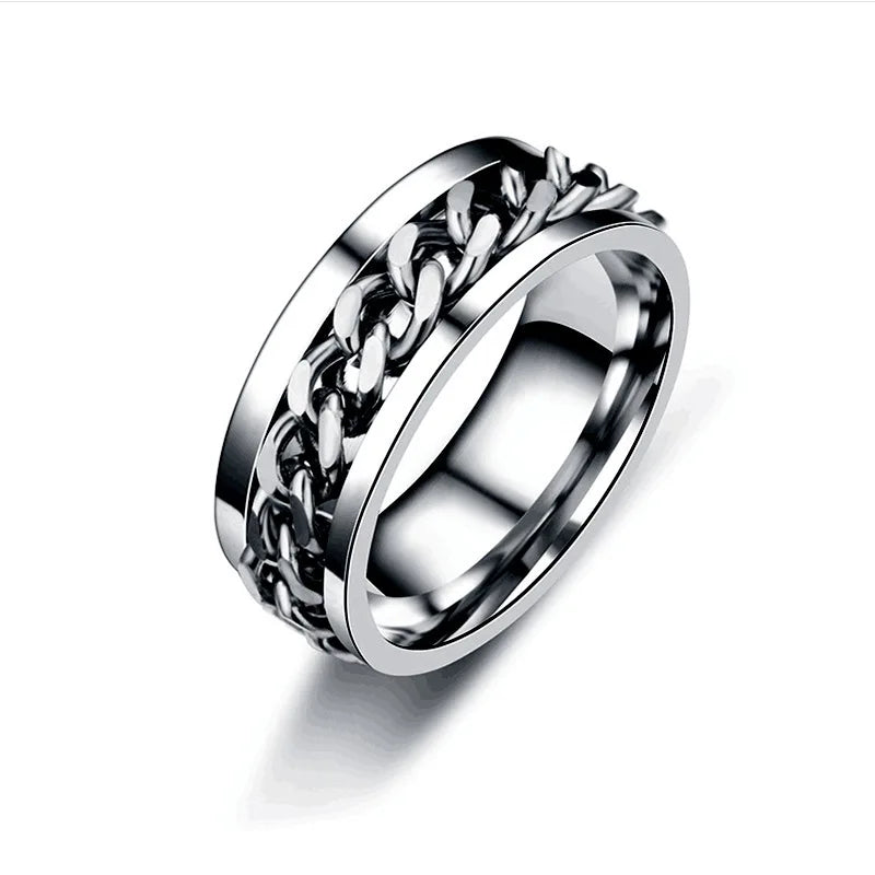 Spinning Anxiety Relaxing Rings For Couple Rotating Stainless Steel Moon And Star Love Band Fidget Rings  Anillo Antiestres