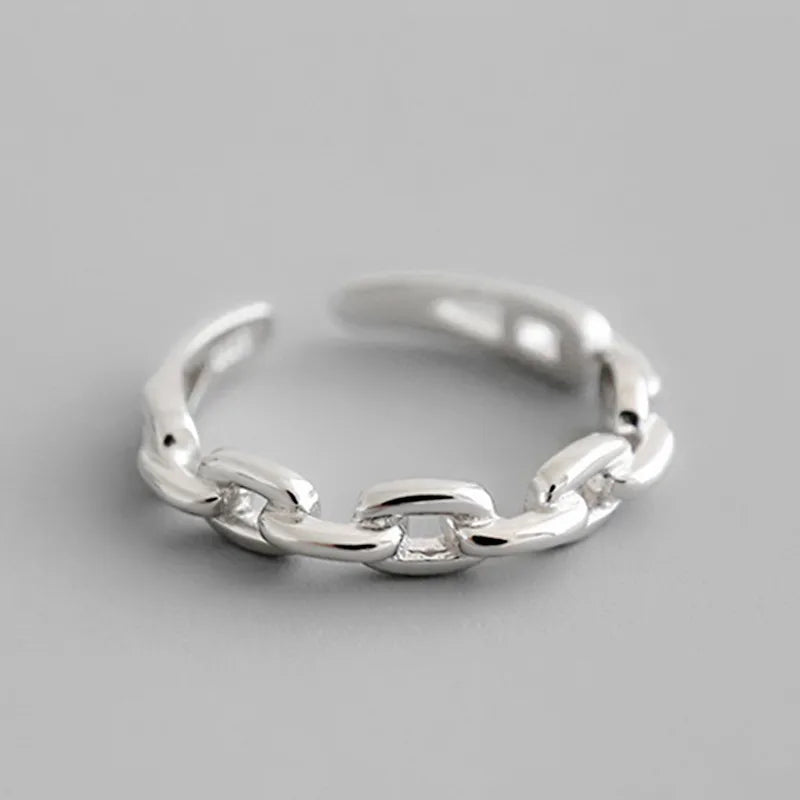 925 Sterlingsilber Cuba-Kette Offene Ringe Für Frauen Verlobung Hochzeit Luxus Feiner Schmuck Großhandel