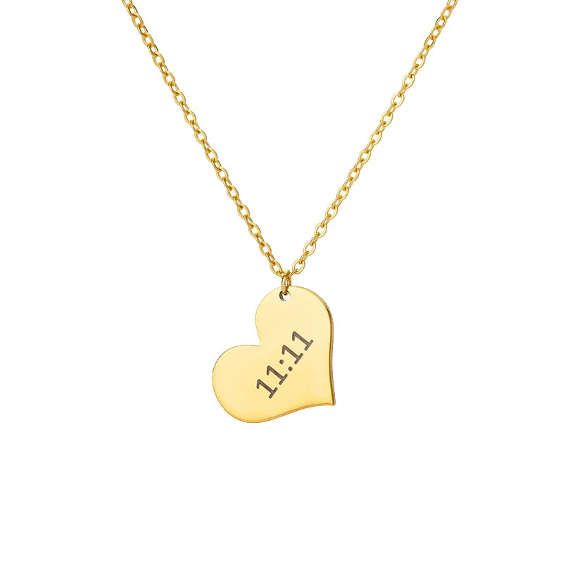Geometric Heart Necklaces For Women Stainless Steel Gold Color Snake Chain Heart Necklace Aesthetic New Wedding Jewelry Gift