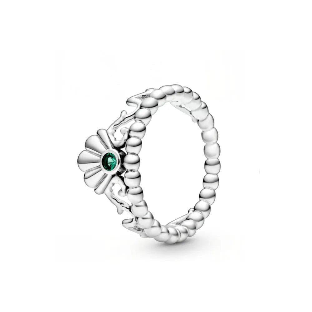 925er Silber Ring Heißer Verkauf Muttertag Mama Größe 6 7 8 9 Rot Blauer Stein Schmuck Charm Passender DIY Geburtstagsgeschenk