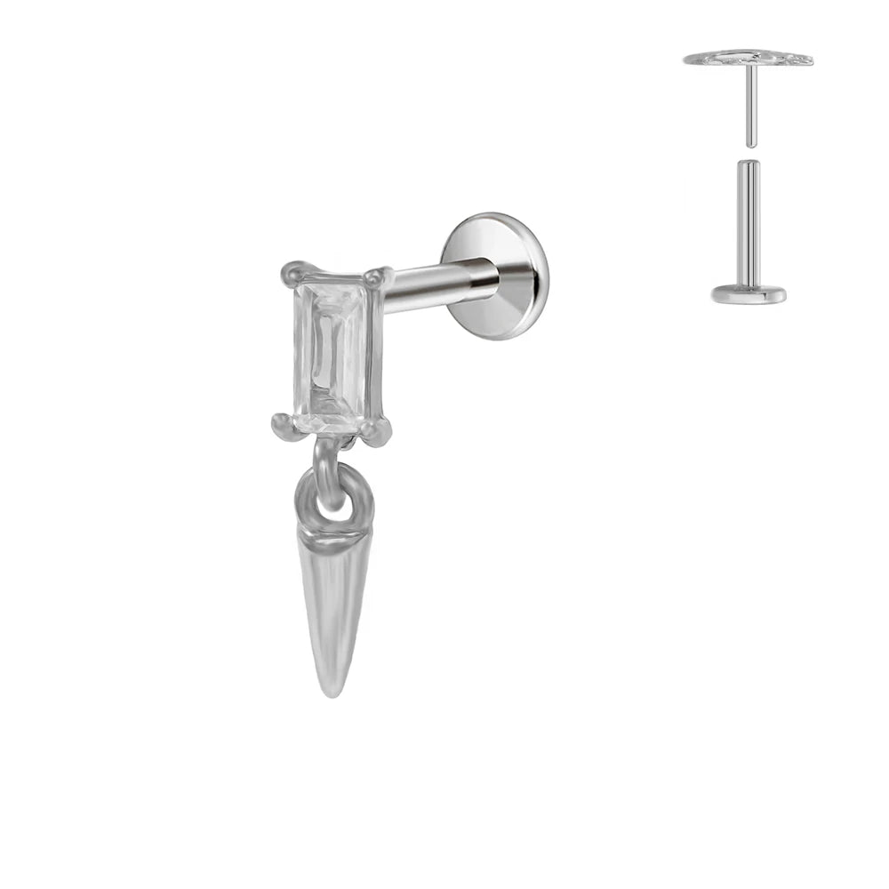 ASTM F136 G23 Titan Blumen Piercing Push-In Zweig Ohrring Stecker Anhänger Gewindefreies Labret Piercing Knorpel Körperschmuck