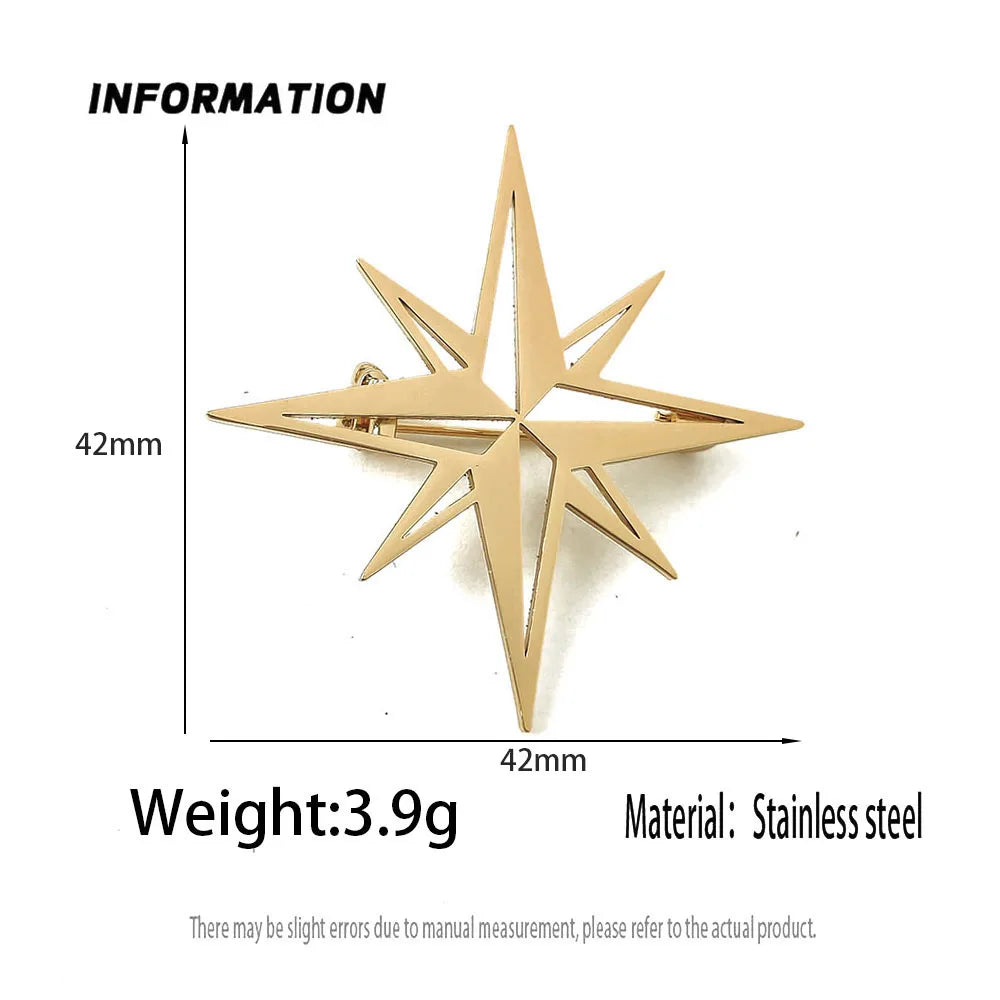 Fashion punk style hollow NATO logo stainless steel gold-plated 18K brooch, black suit accessories, wedding matching set