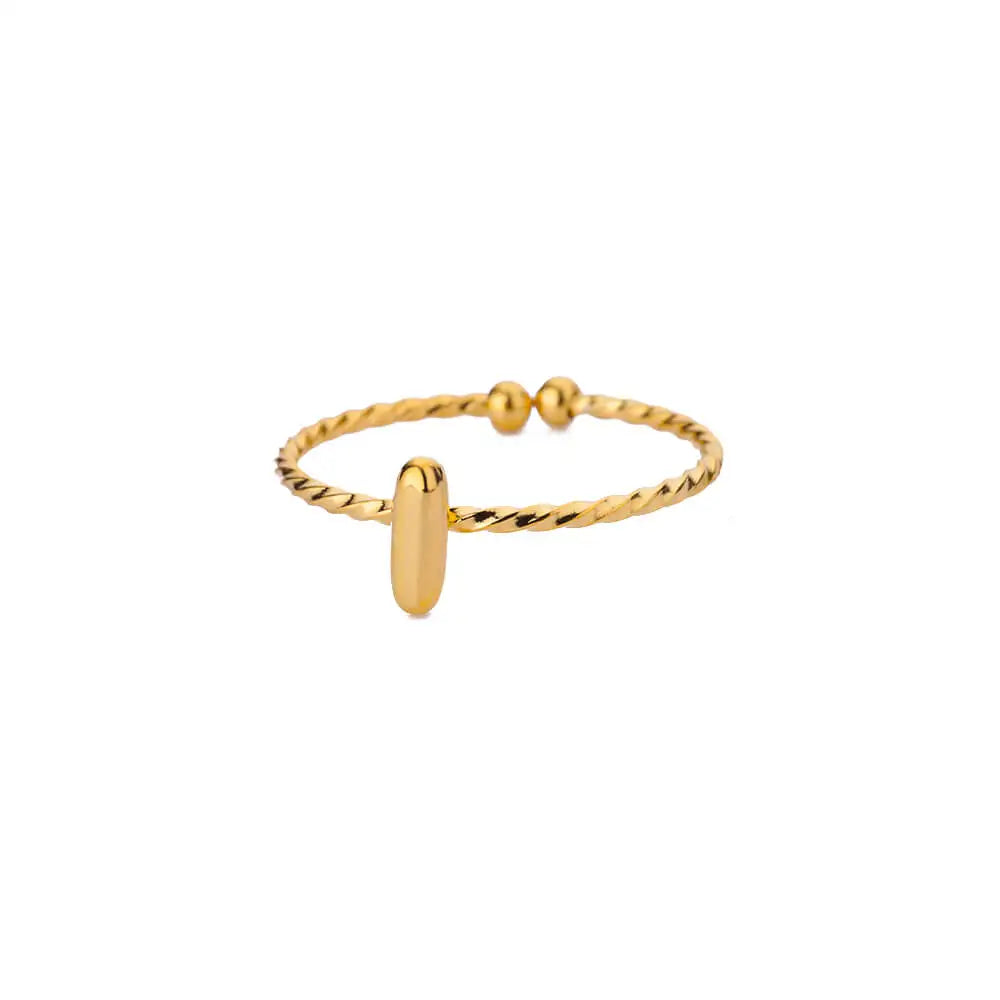 Süße klobige Initialenringe für Frauen, goldfarbener Edelstahl A-Z Buchstaben verstellbarer Ring, ästhetischer Hochzeitsschmuck, Geschenk