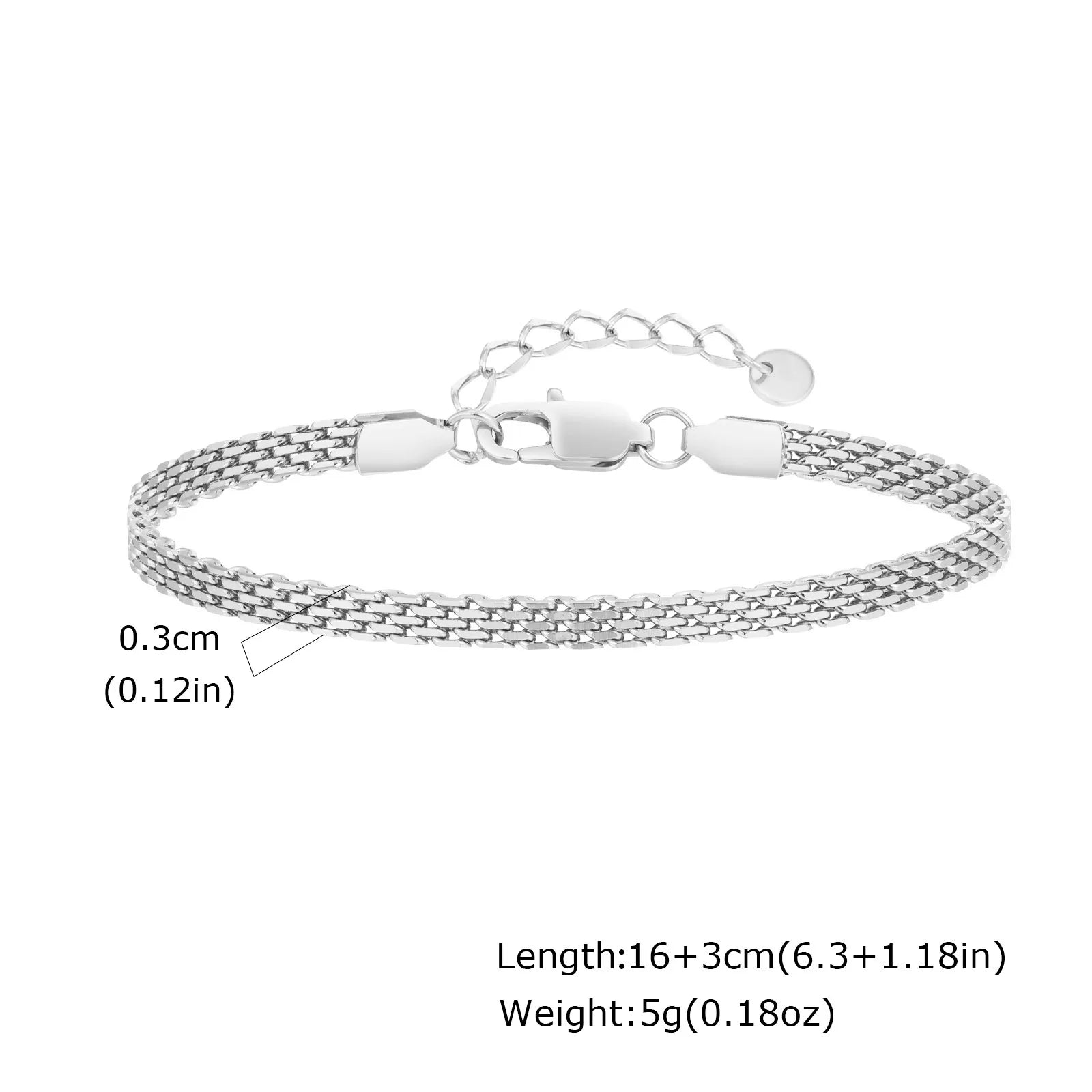 Edelstahlarmband für Damen, Gliederarmband aus Edelstahl, 3 mm/4 mm/6 mm, vergoldetes italienisches Kettenarmband, Schmuckgeschenk, anlaufbeständig